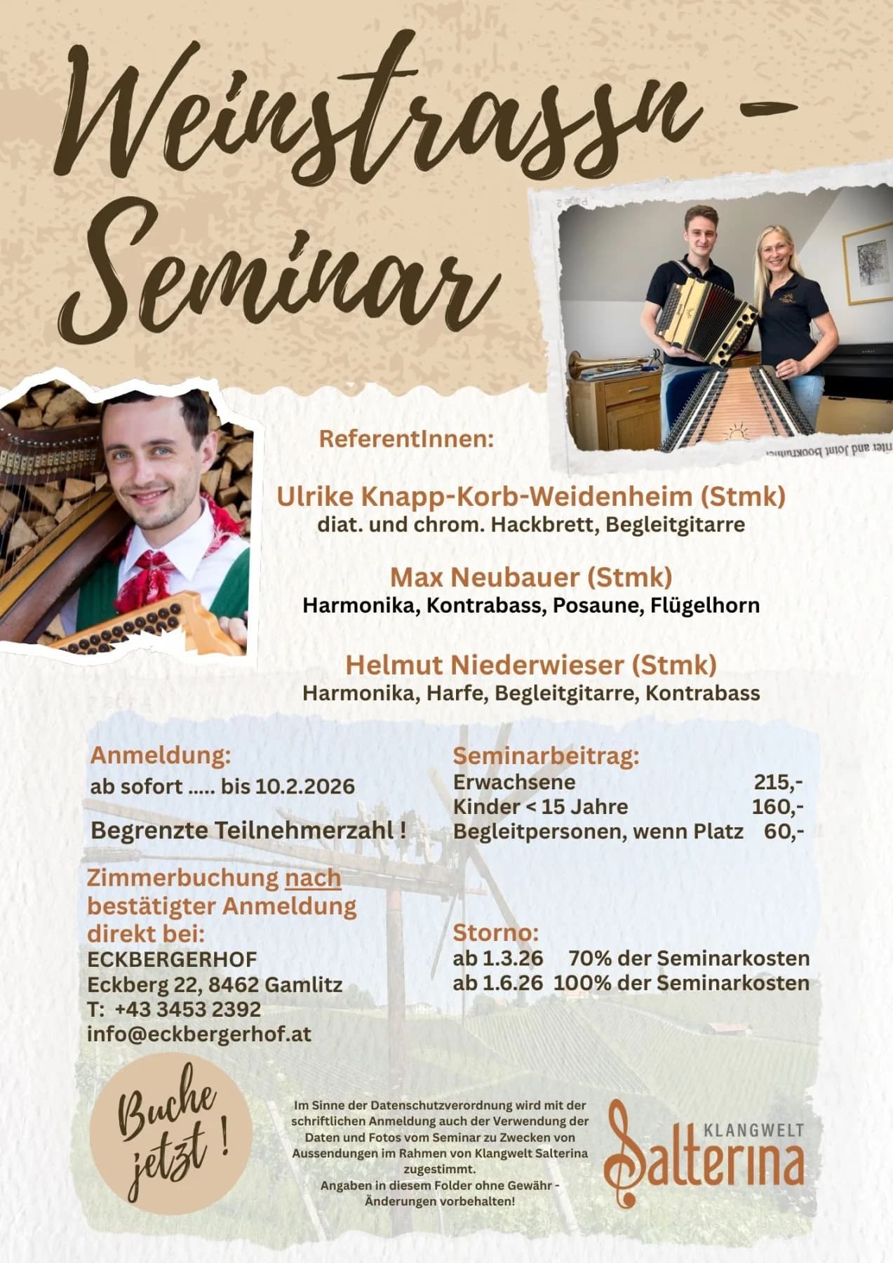 Weinstraßen Seminar – Volksmusik "pur & g’spritzt" - Bild 2